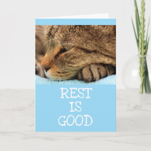 Resting Cat Kitty Advice Get Well Card