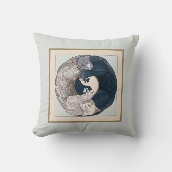 Resting Cats  Yin & Yang Throw Pillow by PicturesByDesign at Zazzle