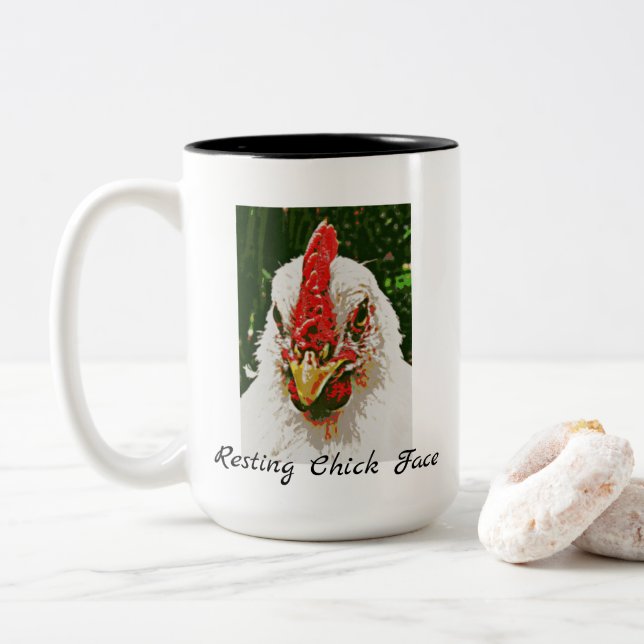 Resting Chick Face Mug (With Donut)