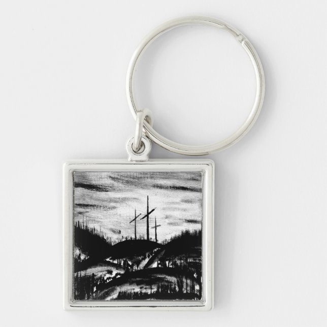 Resting Cross Keychain (Front)