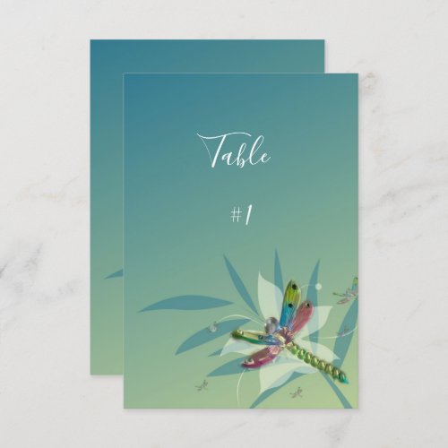 Resting Dragonfly Reception Table Card