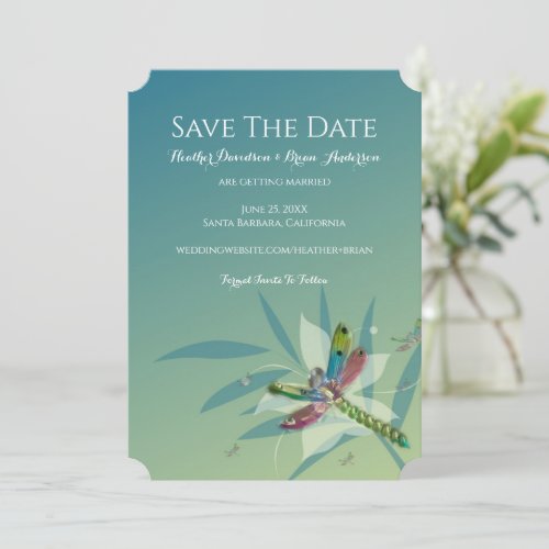 Resting Dragonfly Save The Date Announcement