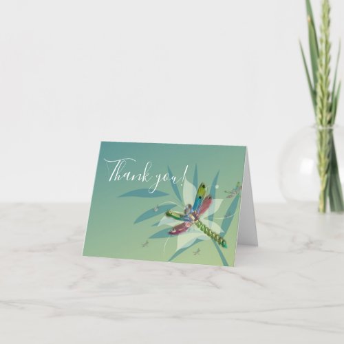 Resting Dragonfly Wedding Thank You Cards