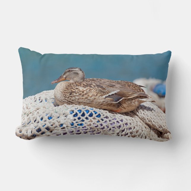 Resting Duck Lumbar Pillow (Front)
