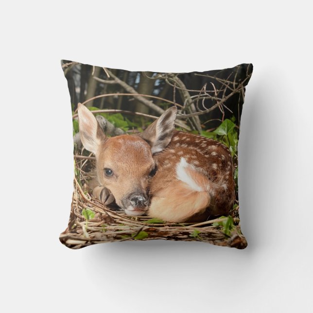 RESTING FAWN THROW PILLOW (Front)