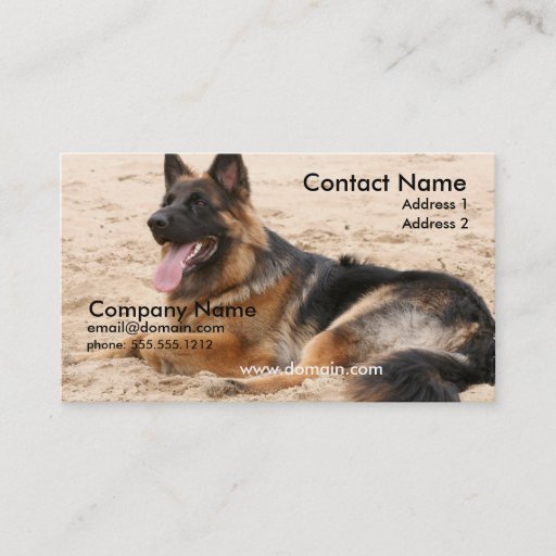 Customizable Resting German Shepherd Business Card