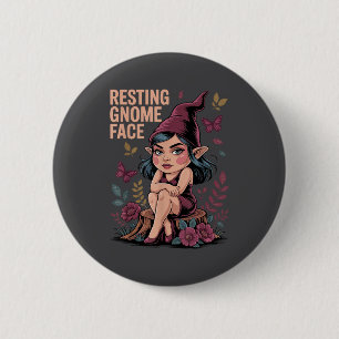 Resting Gnome Face Cute Funny Christmas Kawaii Car Button