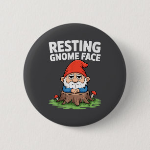 Resting Gnome Face Cute Funny Christmas Kawaii Car Button