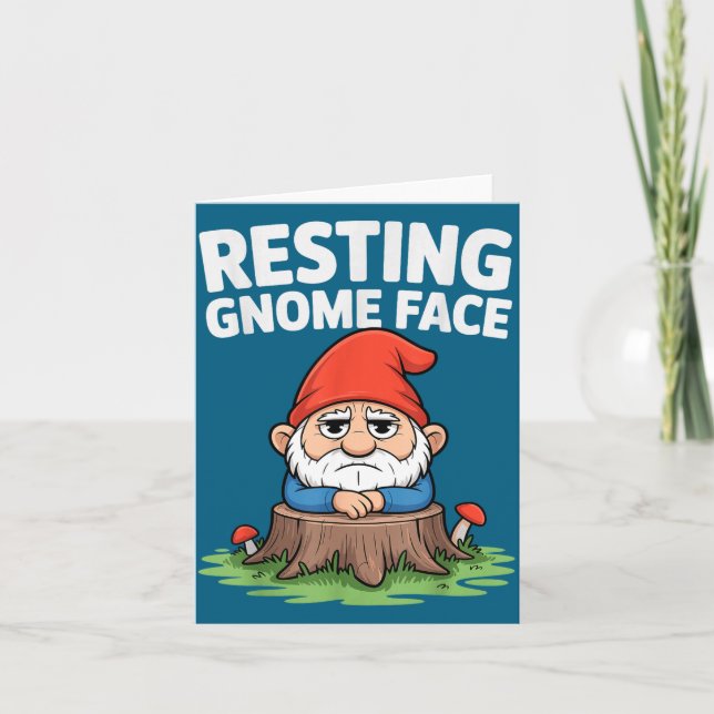 Resting Gnome Face Cute Funny Christmas Kawaii Car Card (Front)