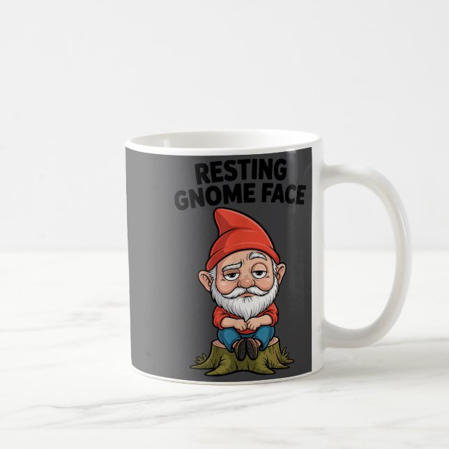Resting Gnome Face Cute Funny Christmas Kawaii Car Coffee Mug (Right)
