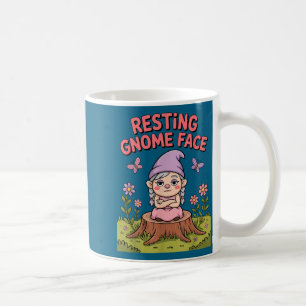 Resting Gnome Face Cute Funny Christmas Kawaii Car Coffee Mug