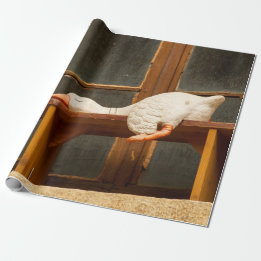 Resting goose on a bench Wrapping Paper