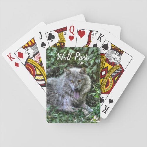 Resting Grey Wolf 3 Wildlife Gift Playing Cards