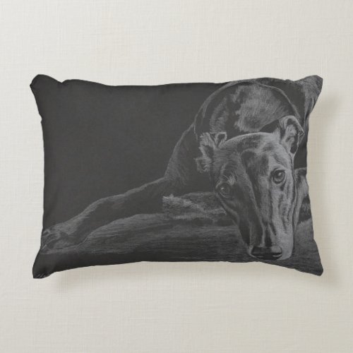 Resting Greyhound Dog Art Pillow