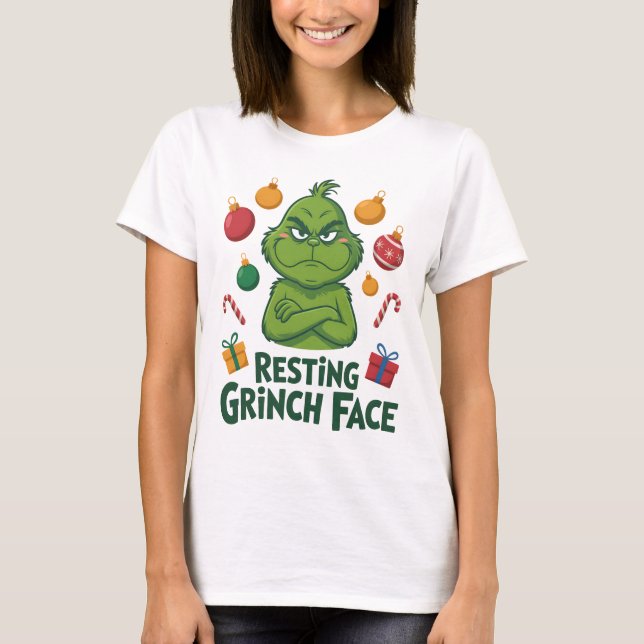 Resting Grinch Face T-Shirt (Front)