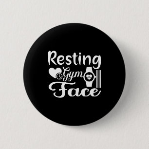 Resting Gym Face-Gym-Workout-Fitness-Funny Button