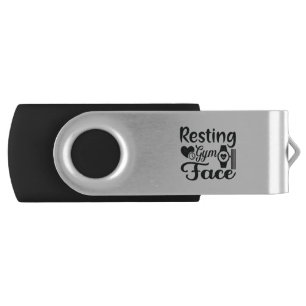 Resting Gym Face-Gym-Workout-Fitness-Funny Flash Drive
