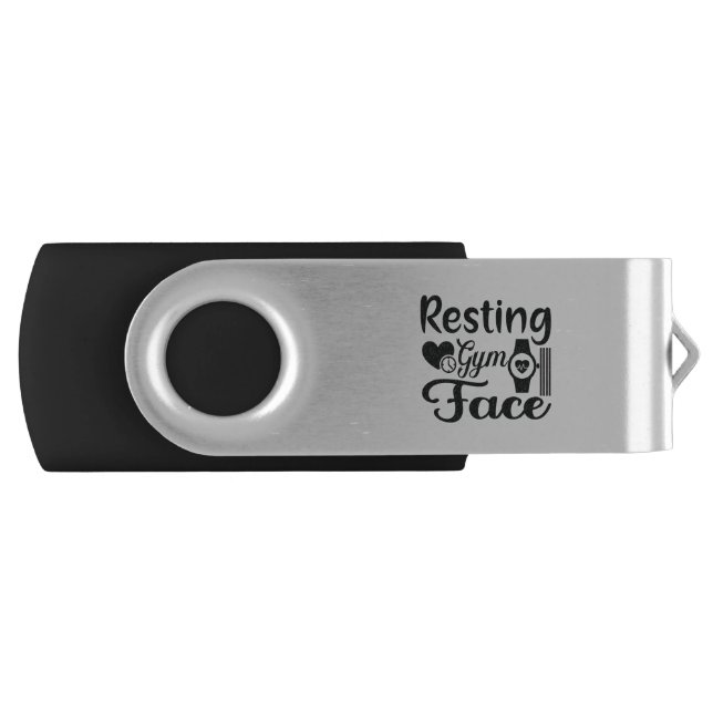 Resting Gym Face-Gym-Workout-Fitness-Funny Flash Drive (Front)