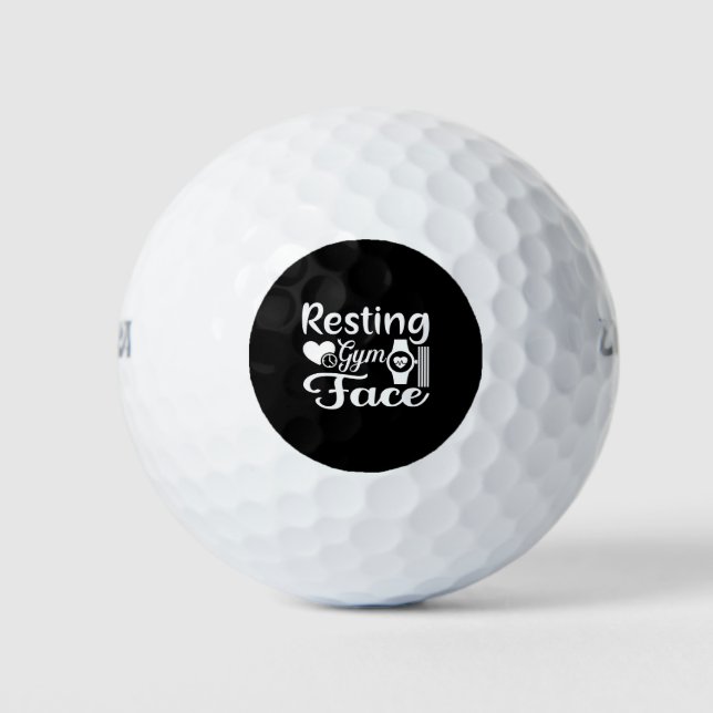 Resting Gym Face-Gym-Workout-Fitness-Funny Golf Balls (Front)