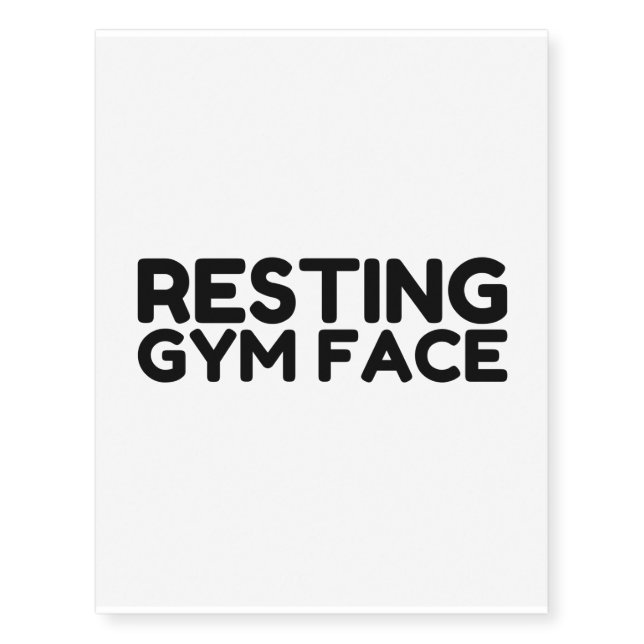 Resting Gym Face Temporary Tattoos (Front)