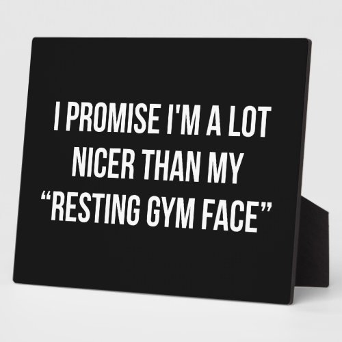 Resting Gym Face _ Womens Funny Novelty Workout Plaque