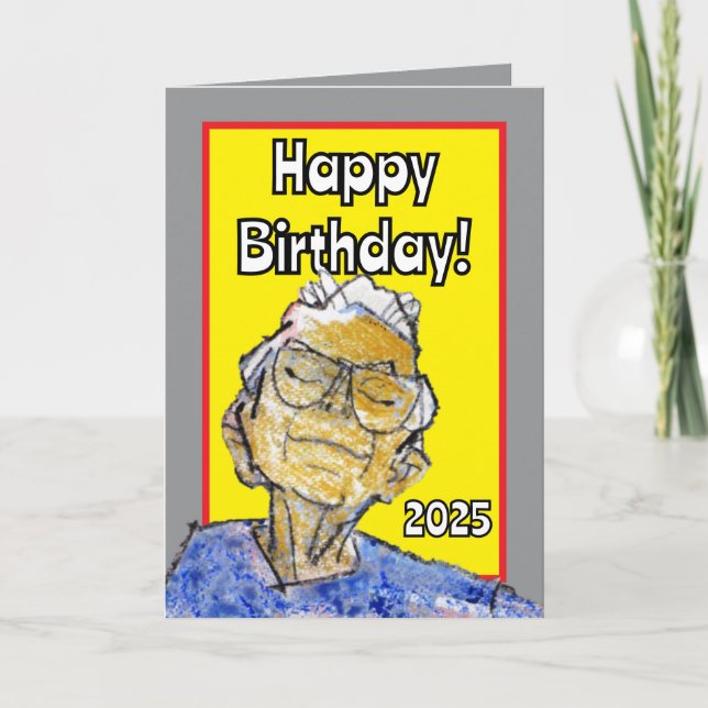 Resting Her Eyes Happy Birthday  Card (Front)