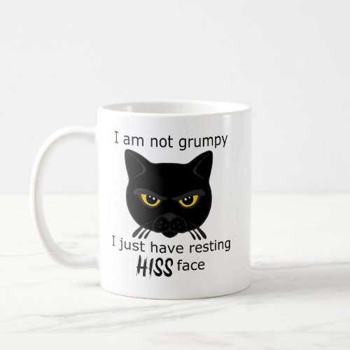 Resting Hiss Face Black Cat _ Benefits PACR Coffee Mug