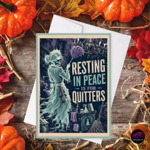Resting in Peace Is for Quitters Funny Ghost Holiday Card