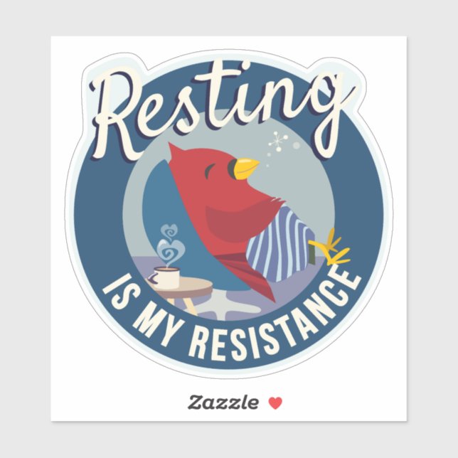 Resting is My Resistance Badge-style round Sticker (Sheet)
