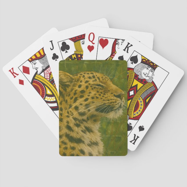 Resting Leopard in Sanctuary Setting Poker Cards (Back)