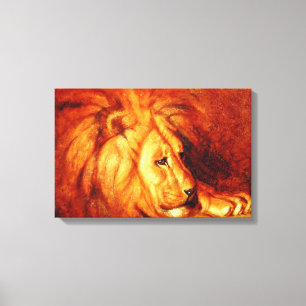 Resting Lion (by Abbott Handerson Thayer) Canvas Print