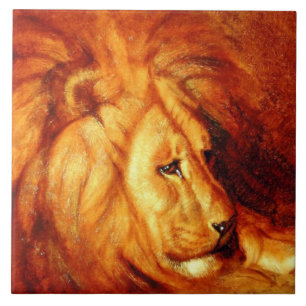 Resting Lion (by Abbott Handerson Thayer) Ceramic Tile