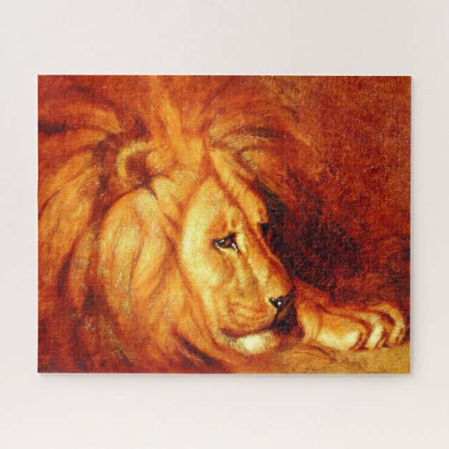 Resting Lion (by Abbott Handerson Thayer) Jigsaw Puzzle (Horizontal)
