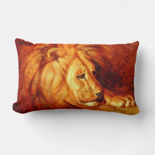 Resting Lion by Abbott Handerson Thayer Lumbar Pillow