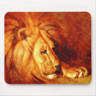 Resting Lion (by Abbott Handerson Thayer) Mouse Pad