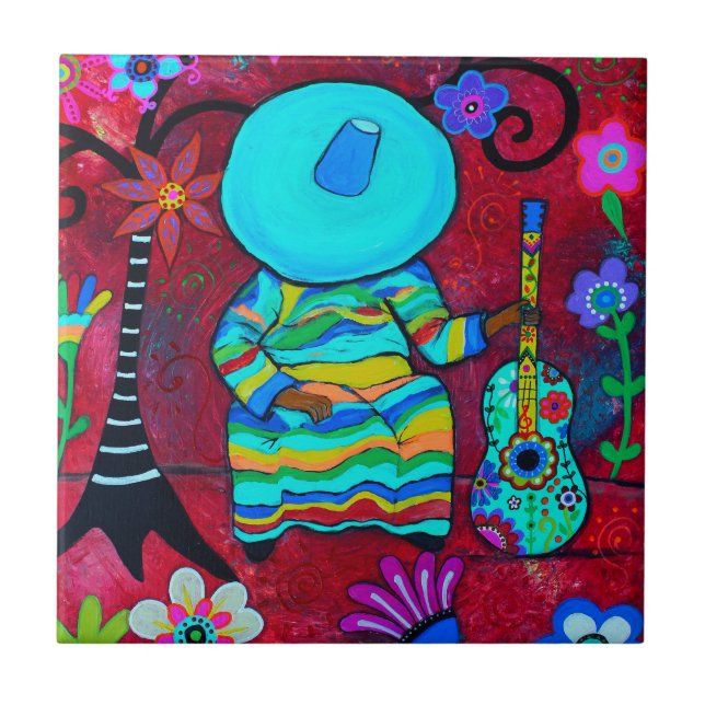 RESTING MARIACHI CERAMIC TILE (Front)
