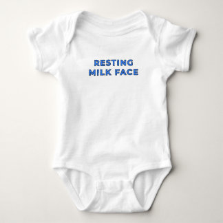 Resting Milk Face - Blue Baby Bodysuit