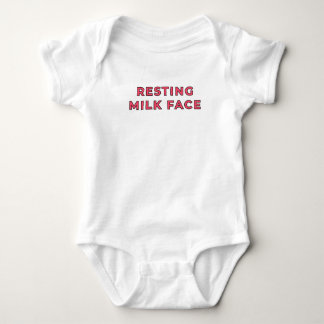 Resting Milk Face - Pink Baby Bodysuit