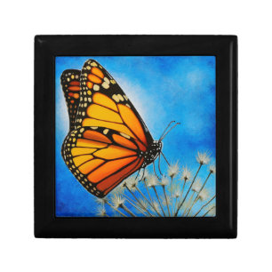 Resting Monarch butterfly gift box