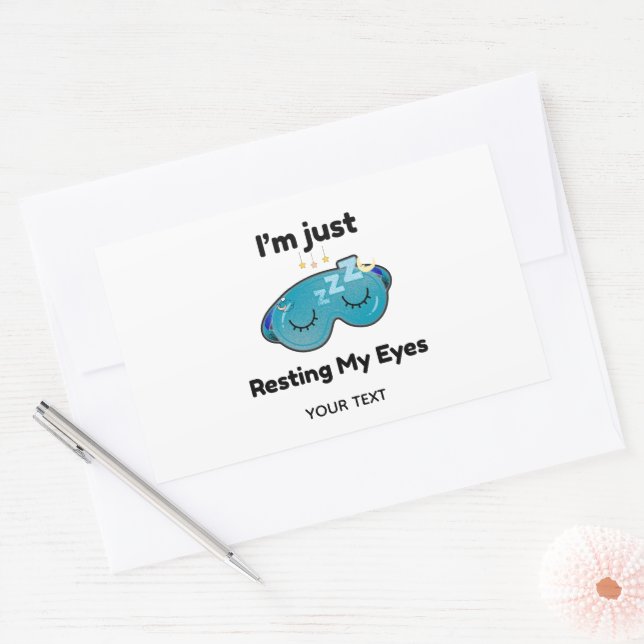 Resting My Eyes Custom Name Joke Personalized Rectangular Sticker (Envelope)
