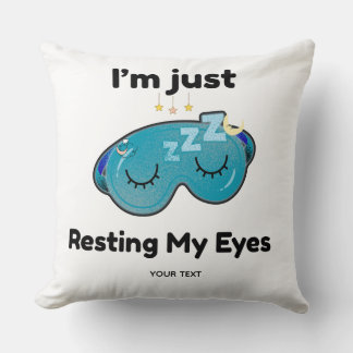 Resting My Eyes Custom Name Joke Personalized Throw Pillow
