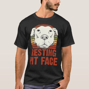 Resting Pit Face American Pitbull Pet Dog Lover T-Shirt