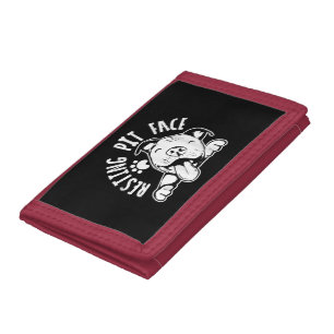 Resting Pit Face Funny Dog Pitbull Meme Clothing Tri-fold Wallet
