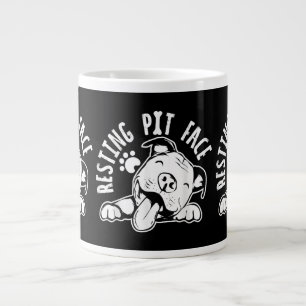 Resting Pit Face Funny Dog Pitbull Meme Giant Coffee Mug