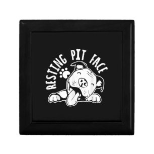 Resting Pit Face  Funny Dog Pitbull Meme Gift Box