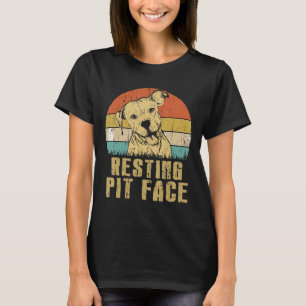 Resting Pit Face Funny Pitbull Retro Vintage Dogs  T-Shirt