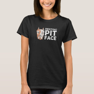 Resting Pit Face Pitbull Animal Dog T-Shirt