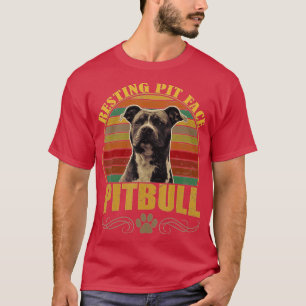 Resting Pit Face Pitbull Dog Owners Vintage Pitbul T-Shirt