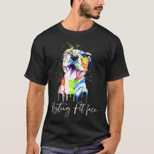 Resting Pit Face Pitbull Watercolor Dog Lovers Gif T-Shirt