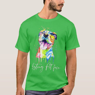 Resting Pit Face Pitbull Watercolor Dog Lovers Gif T-Shirt